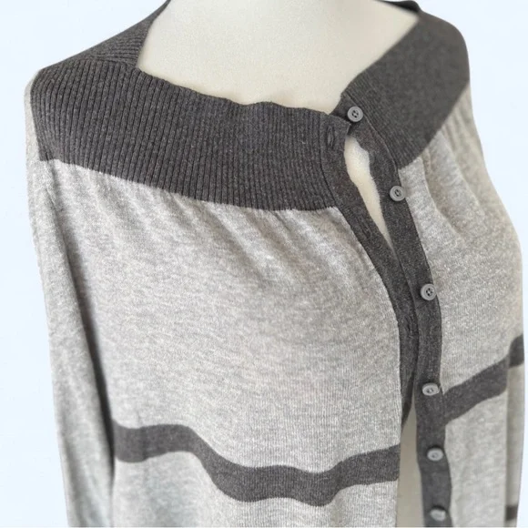 Lululemon After Class Cardigan Button Up Grey 2-Way Wear Cotton Women Sz 6 - Picture 3 of 11